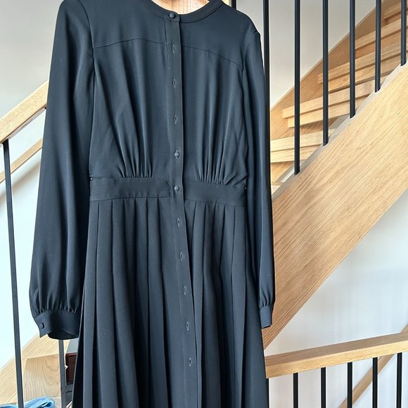 Theory Black Mini Pleated Dress - Picture 5 of 6